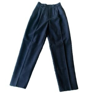 Vintage 70s Pure Wool Pleated Trousers Gray Academia Preppy Timeless Fall Sz 6